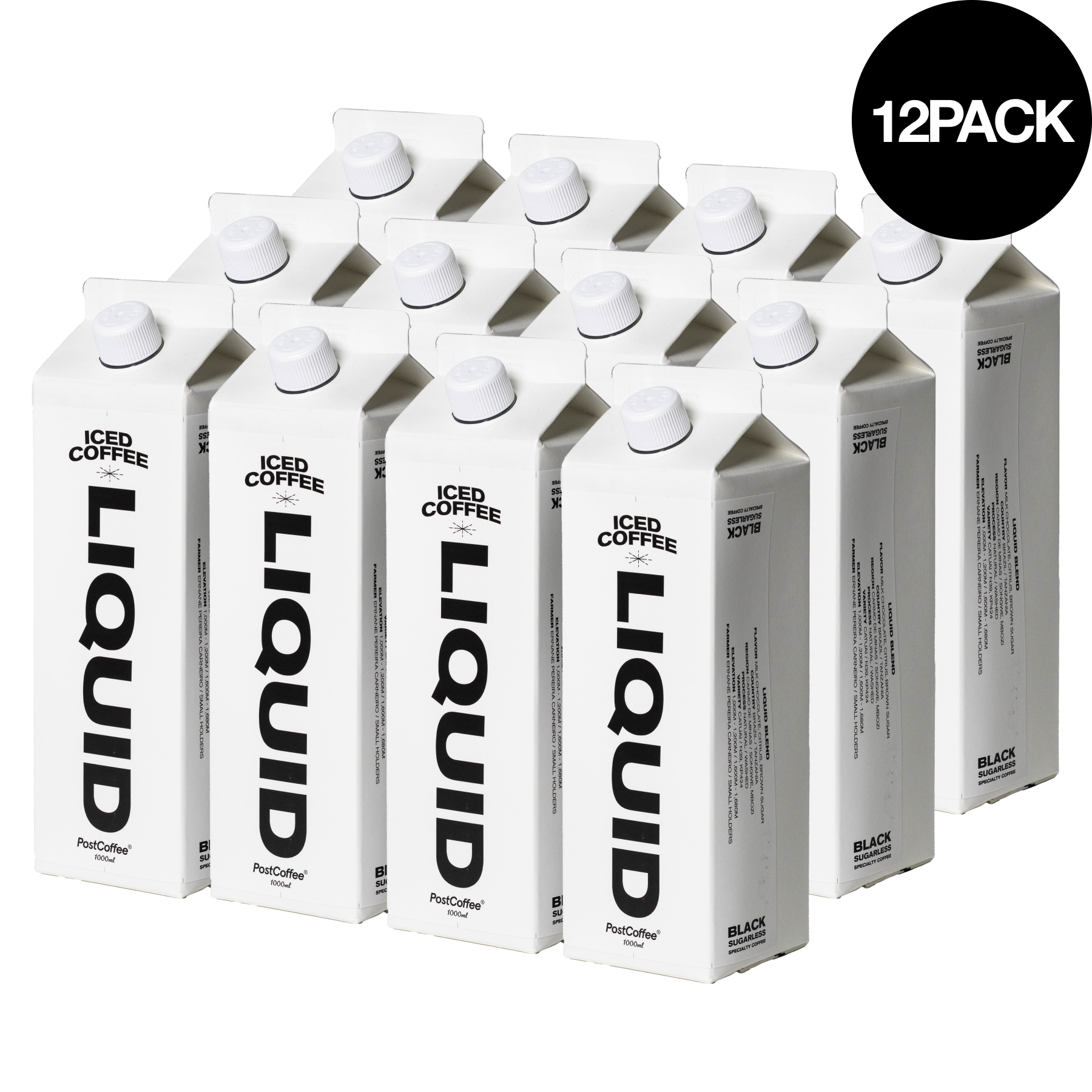 【12本入り/1ケース】リキッドアイスコーヒー 無糖 1000ml (約7-8杯分)